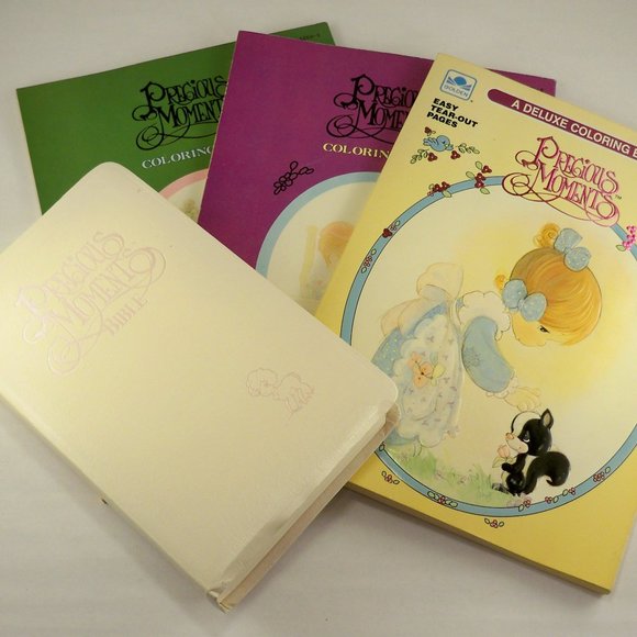 Precious Moments, Bible KJV Red Letter, 3 Coloring Books - Picture 1 of 15